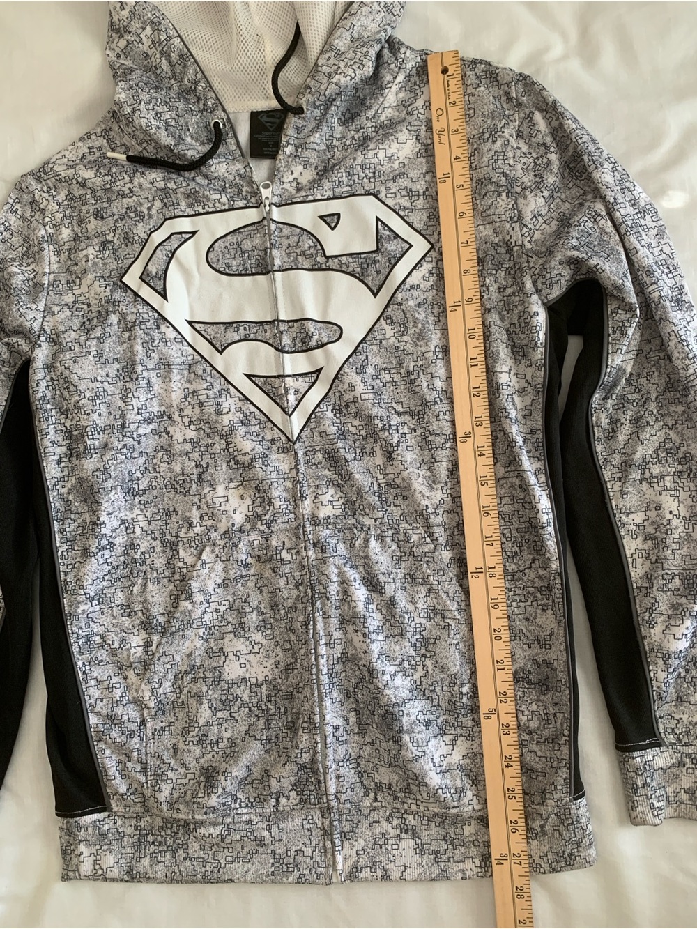 DC Comics Superman Gray Black Full Zip Hoodie M Vintage - Picture 7 of 13